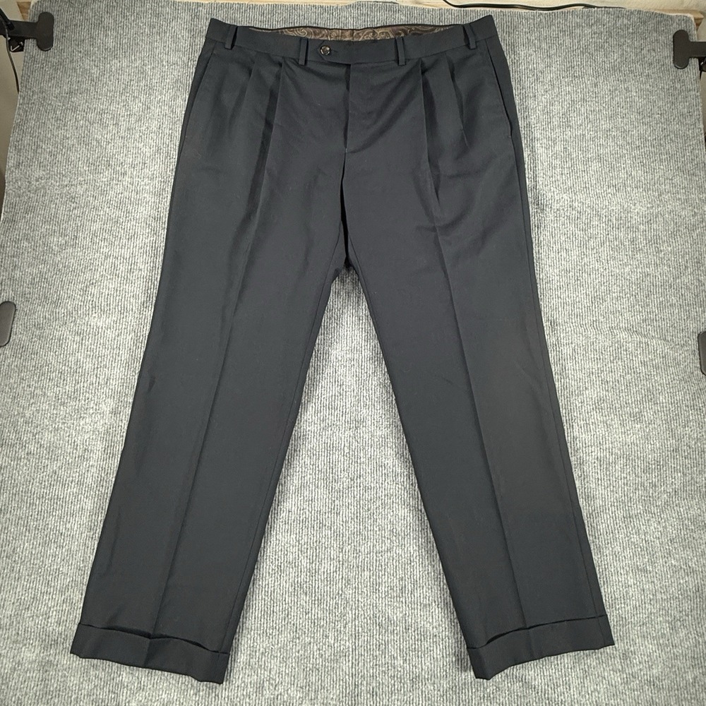 Lauren Ralph Lauren Pleated Dress Pants Mens Size 40X30 Black Slacks